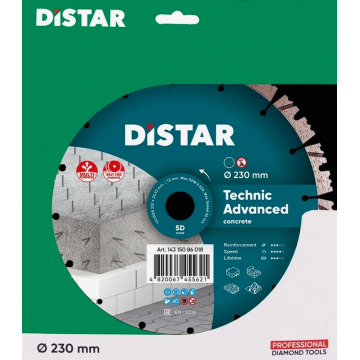 Диск алмазный отрезной по армированному бетону сегментированный Distar Technic Advanced 230х22,23 мм