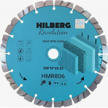 Диск алмазный отрезной Revolution 230х12х22.23 мм Hilberg HMR806