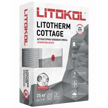Штукатурно-клеевая смесь универсальная Litokol Litotherm Cottage 25 кг Штукатурно-клеевая смесь универсальная Litokol Litotherm Cottage 25 кг