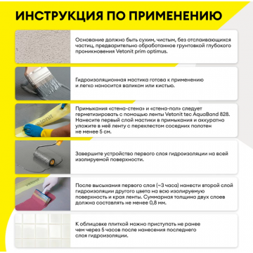 Гидроизоляция акриловая Vetonit тек 822 серая 8 кг Гидроизоляция акриловая Vetonit тек 822 серая 8 кг